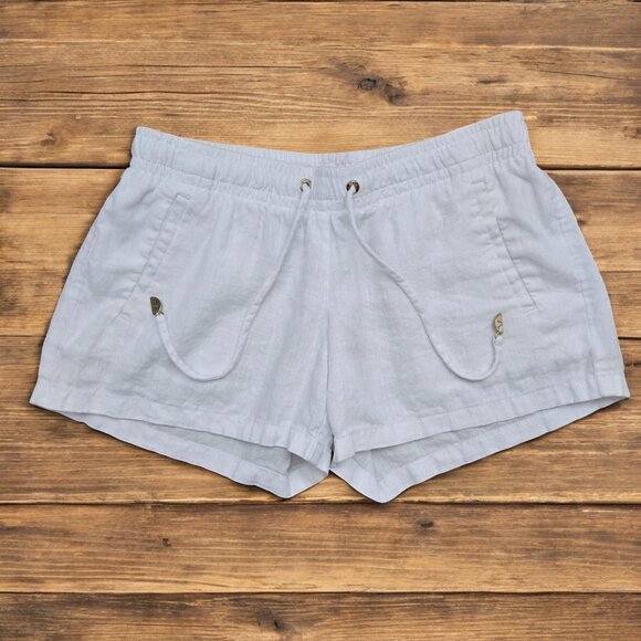 Lily Pulitzer 100% Linen Shorty Shorts Women's Drawstring Pull On Low Rise S - Picture 1 of 5